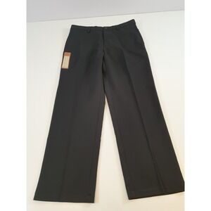 Haggar Pants Mens 34x30 Black Cool 18 Performance Classic Fit Dress Polyester